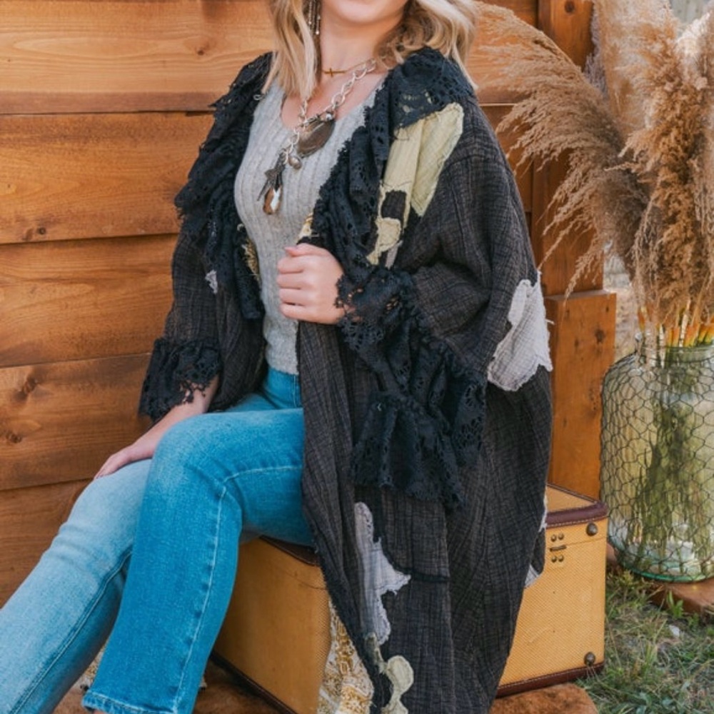 Women's Black and Cream Sweater